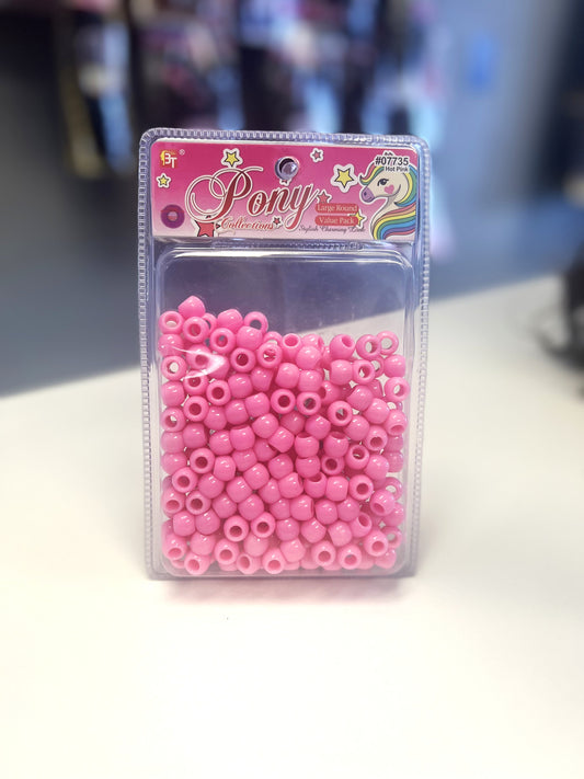 Large Round Pony Beads- Pink